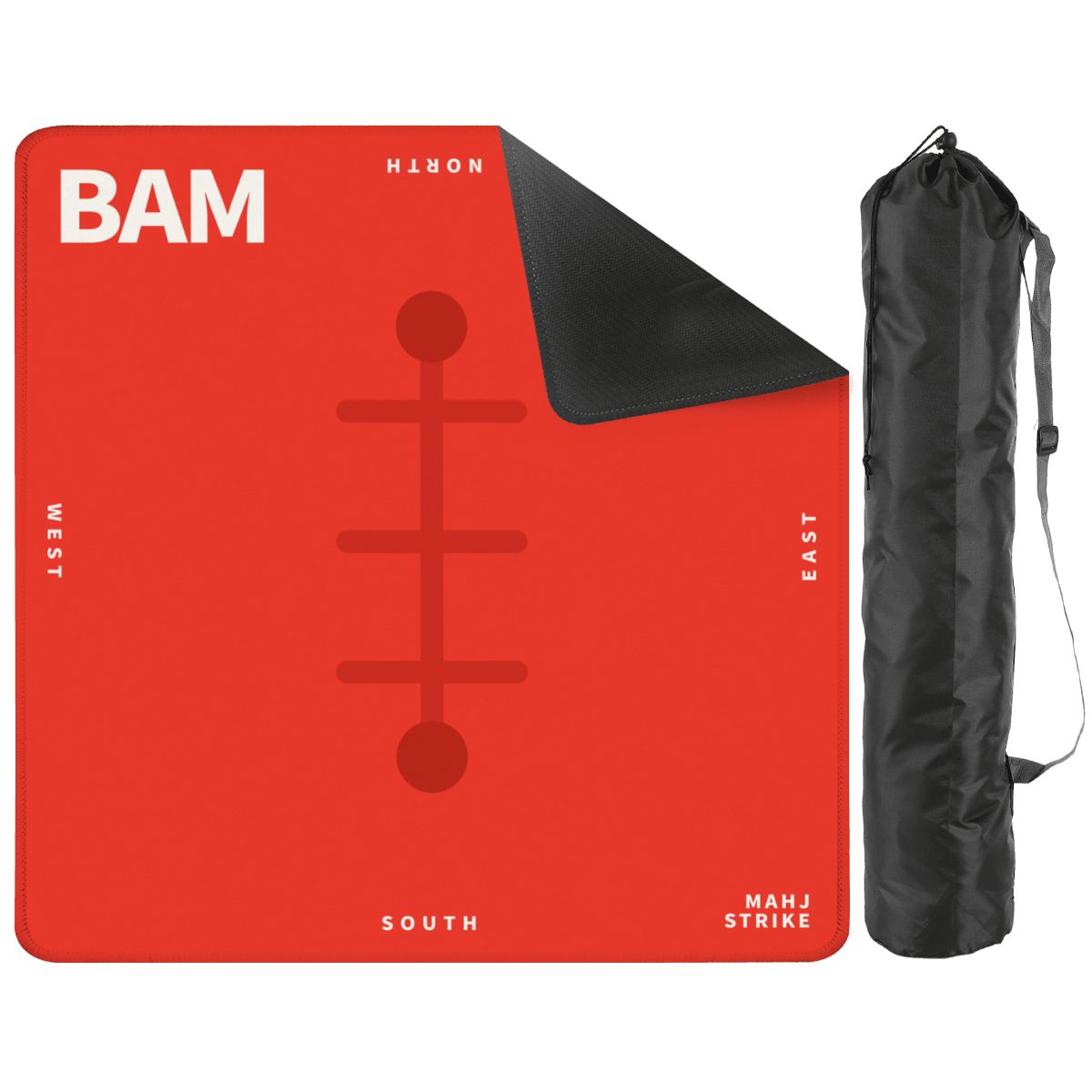 BAM mahjong mat with its storage bag