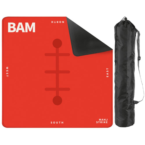 BAM mahjong mat with its storage bag
