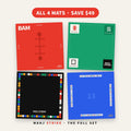 The Full Set: all four Mahj Strike mahjong mats