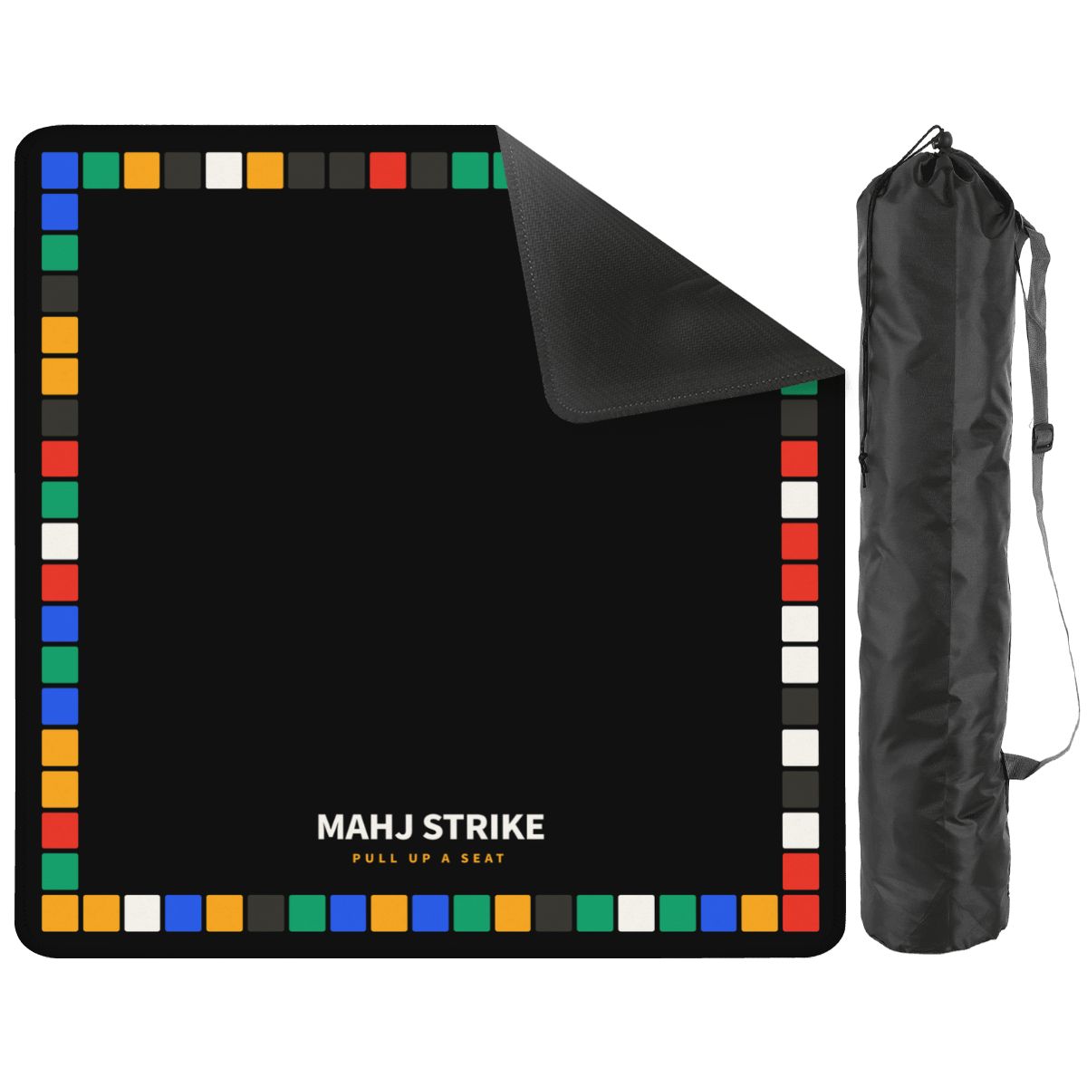 The Wall mahjong mat with its storage bag