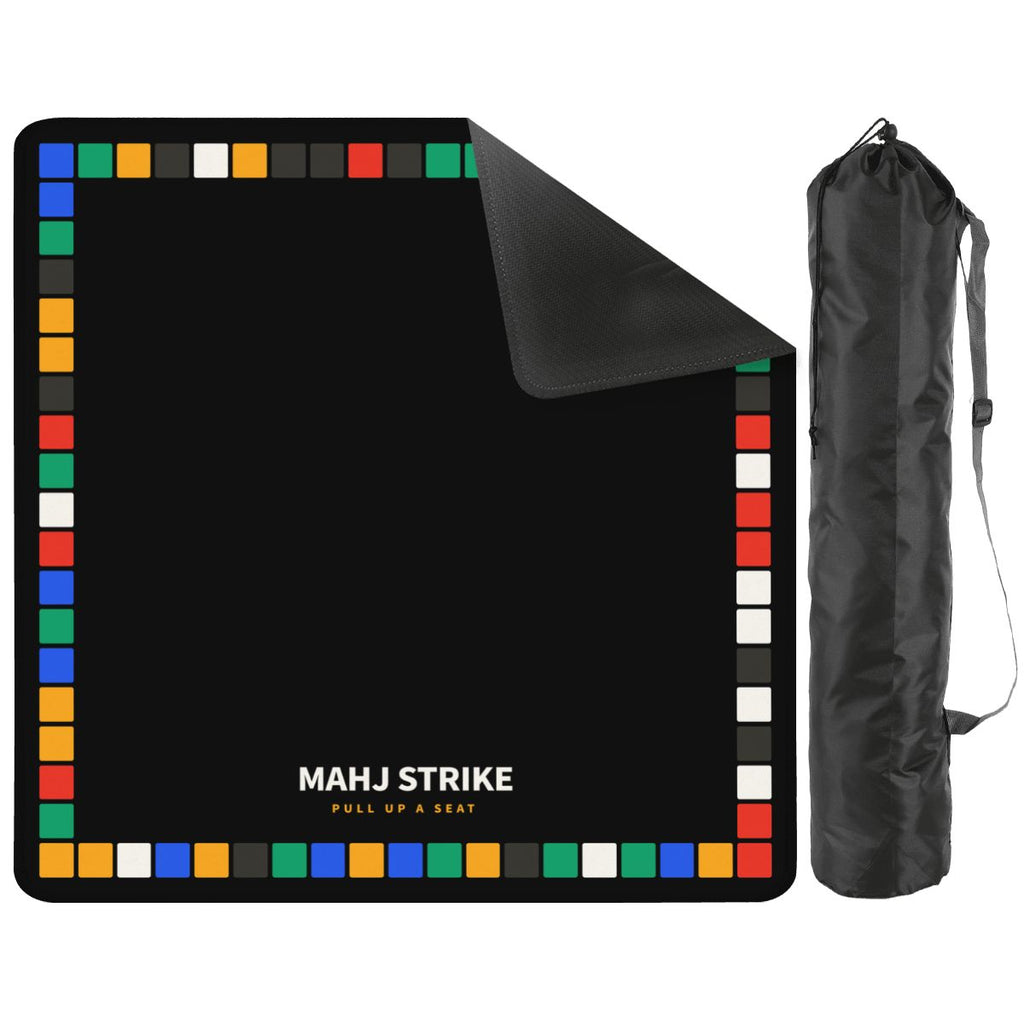 The Wall mahjong mat with its storage bag